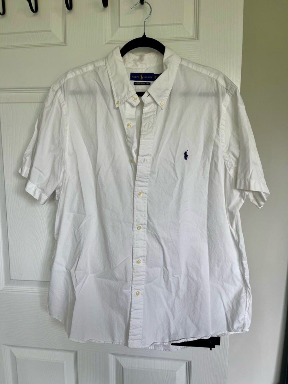 Ralph Lauren White Short-Sleeve Button-Down Oxford Shirt